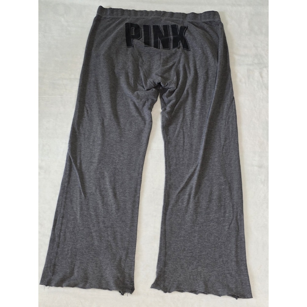 Victoria's Secret PINK Womens Medium Gray Wide Leg PINK Butt Spellout Logo Y2K - Picture 3 of 8